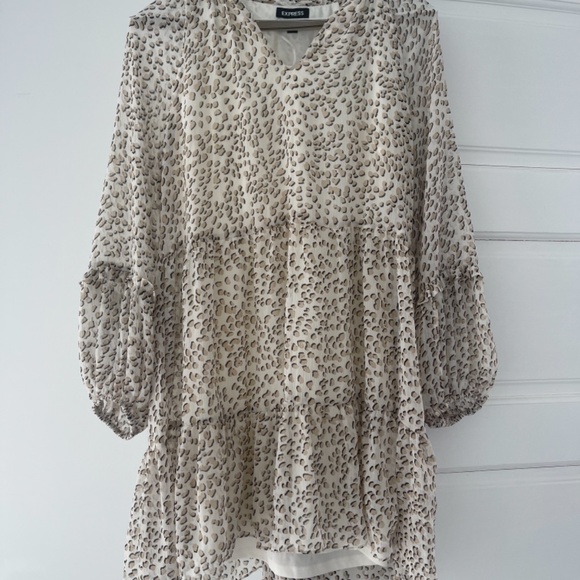 Worn once Leopard Trapaze Dress EXPRESS - Picture 3 of 3